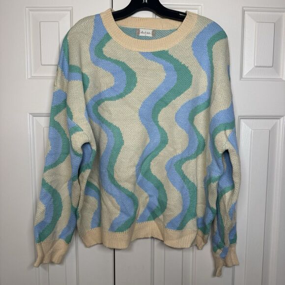Altar’d State Multicolor Abstract Oversized Knitted Sweater Women’s Small - Picture 1 of 6